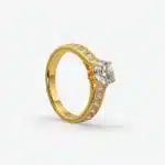 Round Diamond Cathedral Engagement Ring