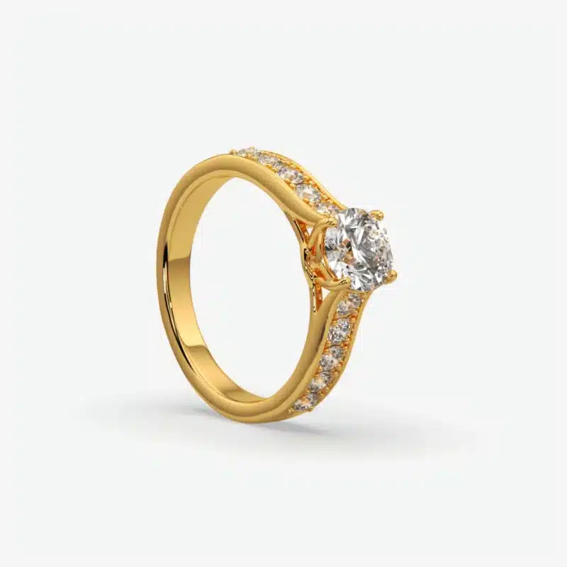 Round Diamond Cathedral Engagement Ring Round Diamond Cathedral Engagement Ring