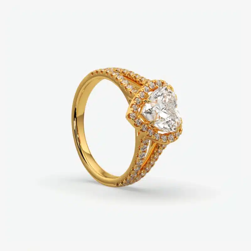 Custom Heart-Shaped Diamond Halo Engagement Ring Custom Heart-Shaped Diamond Halo Engagement Ring