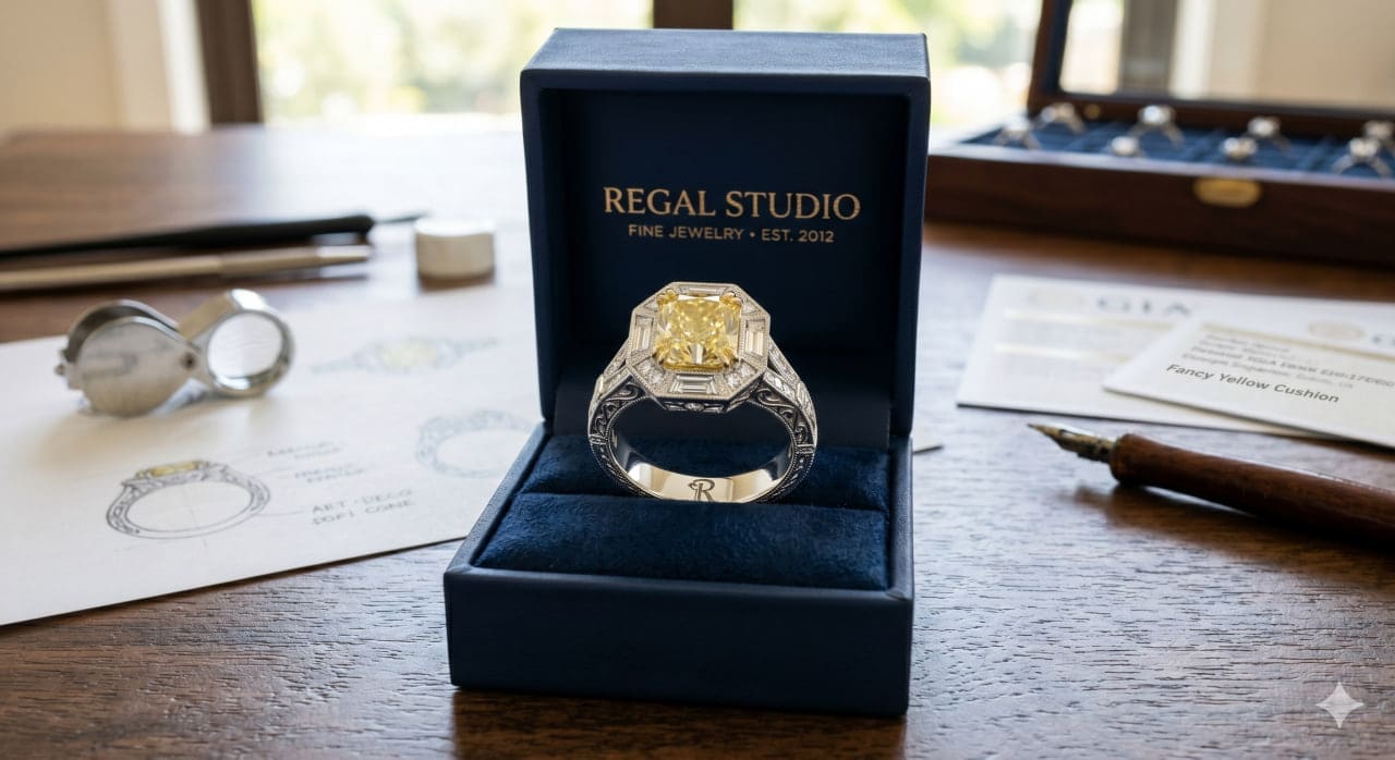 Custom Jewelry Brookhaven clients commission from Regal Studio, designed and handcrafted by Mack, GIA Certified master jeweler in Buckhead Atlanta