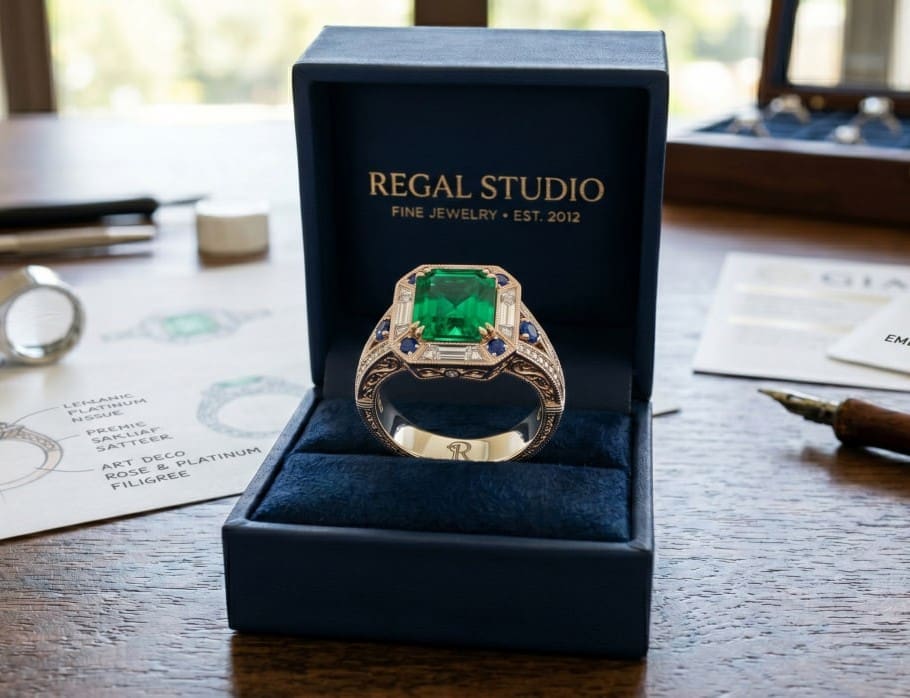 Custom Jewelry Cumming clients commission from Regal Studio, designed and handcrafted by Mack, GIA Certified master jeweler in Buckhead Atlanta