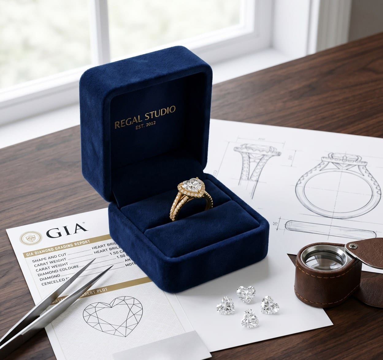 Custom Jewelry Marietta clients commission from Regal Studio, designed and handcrafted by Mack, GIA Certified master jeweler in Buckhead Atlanta